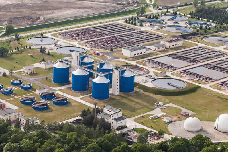 Panoramic view of the wastewater treatment plant