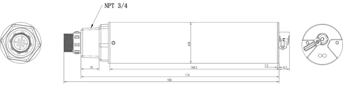 KWS-900B Fiber Optic Turbidity Sensor dimension