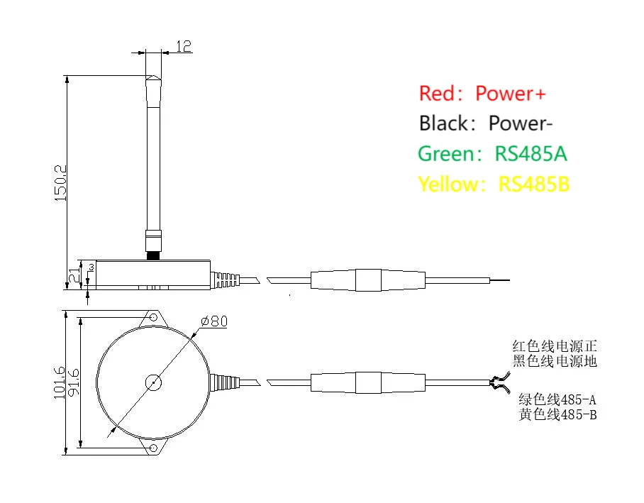 Kestrel 400 Satelliten IoT Terminal Dimension