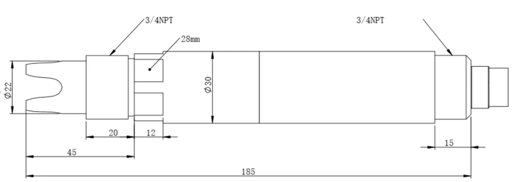KWS-270 en línea Nitrate Nitrogen Sensor dimension