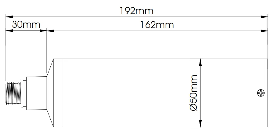 KWS-990P: plano de dimensiones generales del sensor portátil para sólidos en suspensión