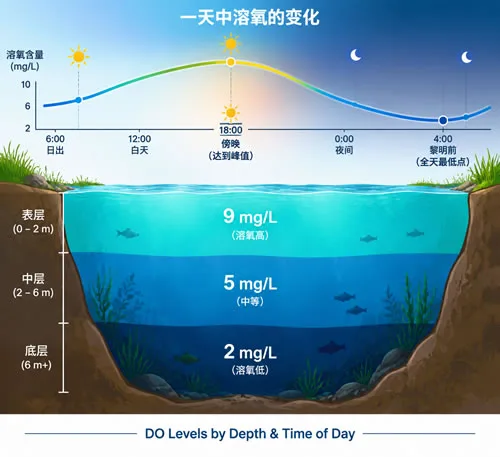 Cover2-Diagram-showing-dissolved-oxygen-levels-at-different-pond-depths-and-how-they-change-from-day-to-night